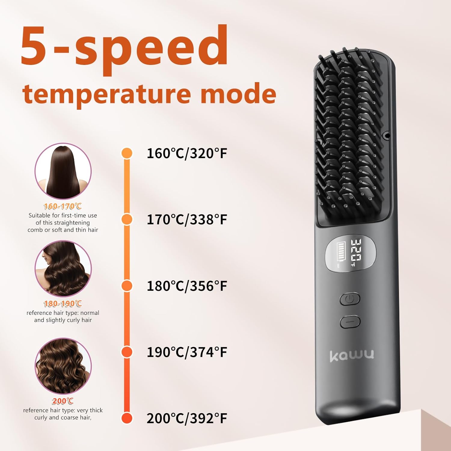 Kawu Cordless Hair Straightener placed inside a small pink travel bag, emphasizing its compact and portable design.