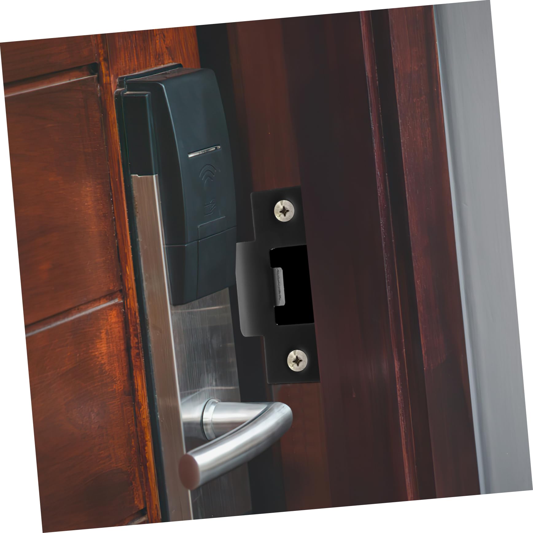 Uonlytech 5 Ensembles Bloc Came Plaque De Coup De Pied De Porte Grève De Porte Serrures À Larder Matériel Verrou Kit D'installation De Pêne Dormant Gâche De Pêne Dormant 4 Pièces * 5