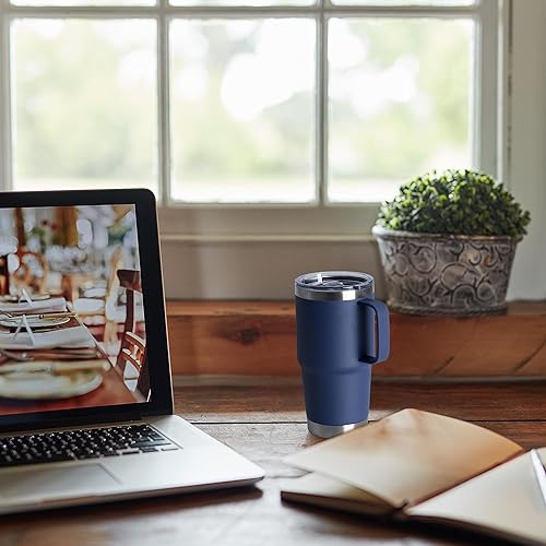 Miniatura 7 de Vaso térmico de 20 onzas al por mayor con tapa, vaso térmico de acero inoxidable al por mayor con asa, juego de tazas de café de viaje con