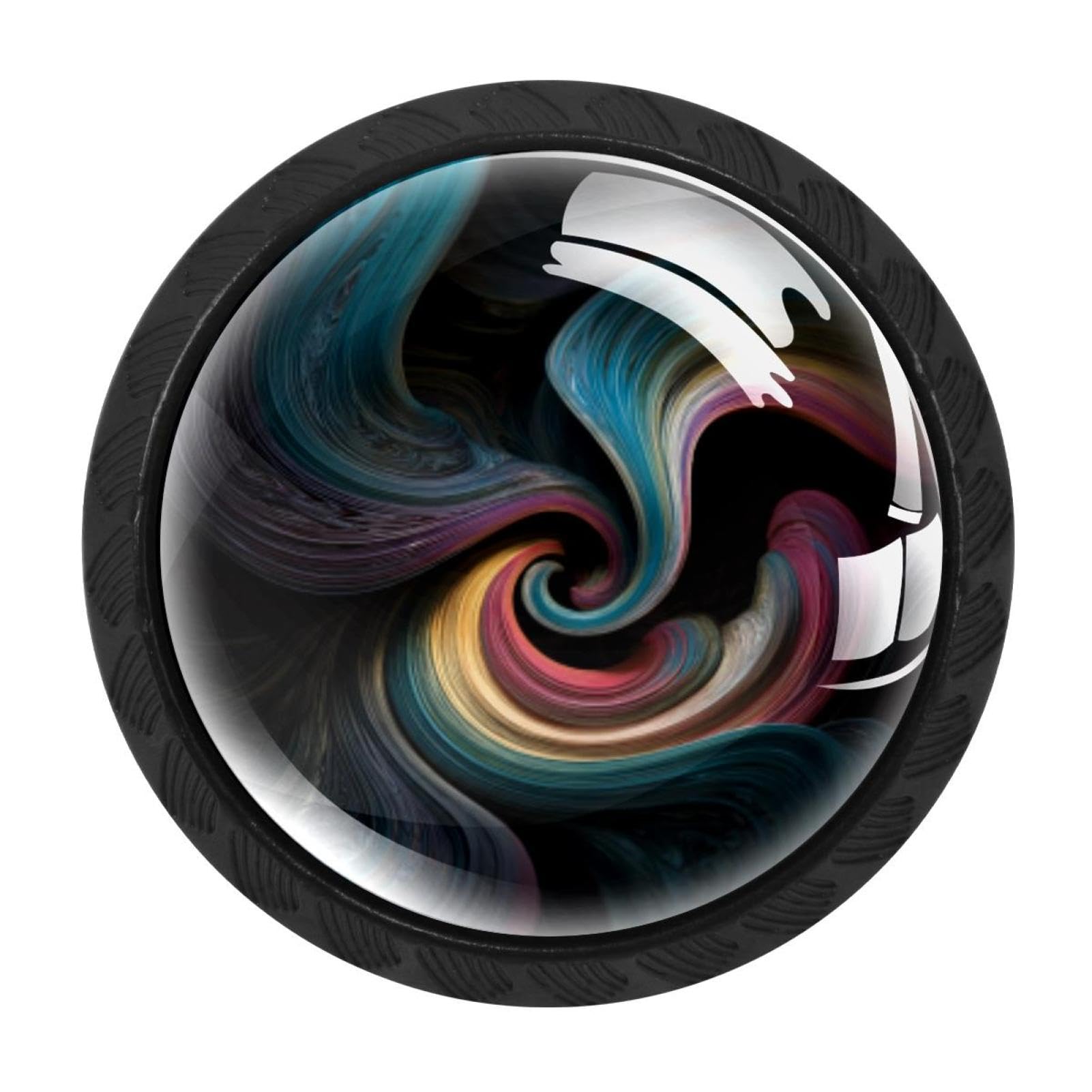 CHENZZZZ 4 Pieces Kitchen Cabinet Drawer Dresser Door Knobs Pulls Handles, Abstract Mysterious Swirl