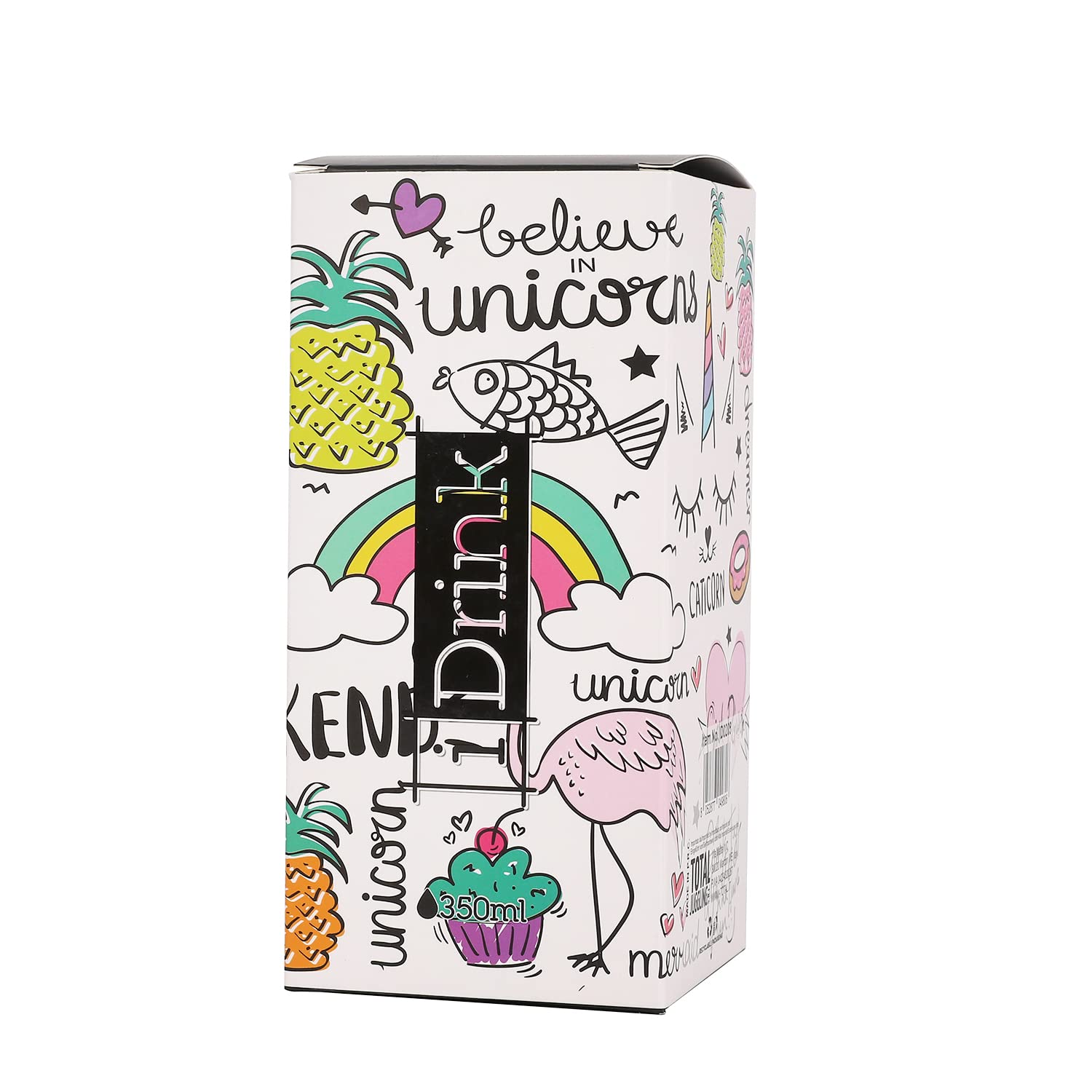 I-TOTAL I-Drink - Thermobecher, Doppelwandig, Stahl, 500 ml (Unicorn)