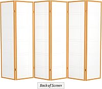 Vista 96 de Red Lantern Pantalla Shoji de doble cruz de 6 pies de alto, color blanco, 5 paneles