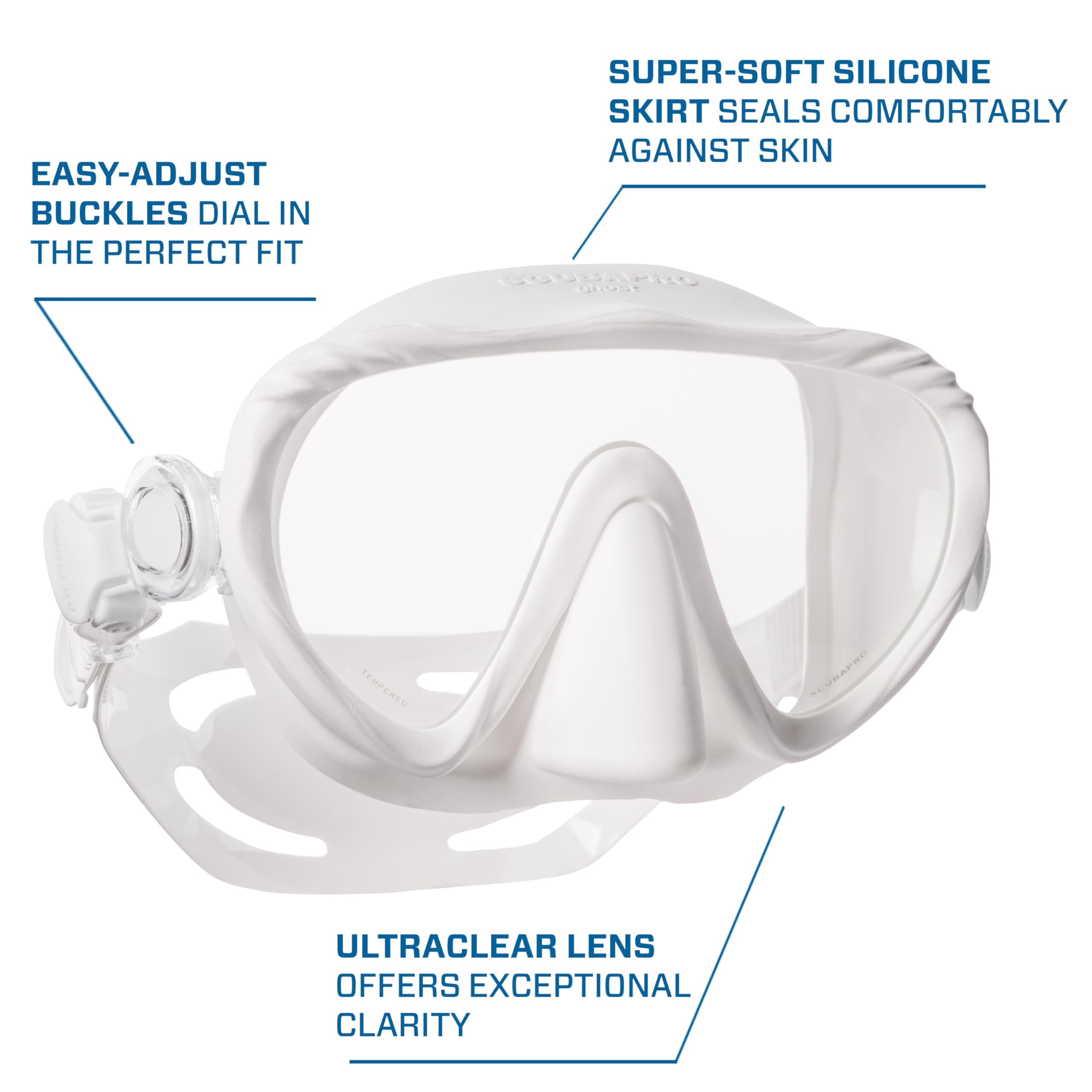 Scubapro Mascarilla Ghost Unisex Adulto, Blanc Diving Regulators, Multicolor, Talla Única