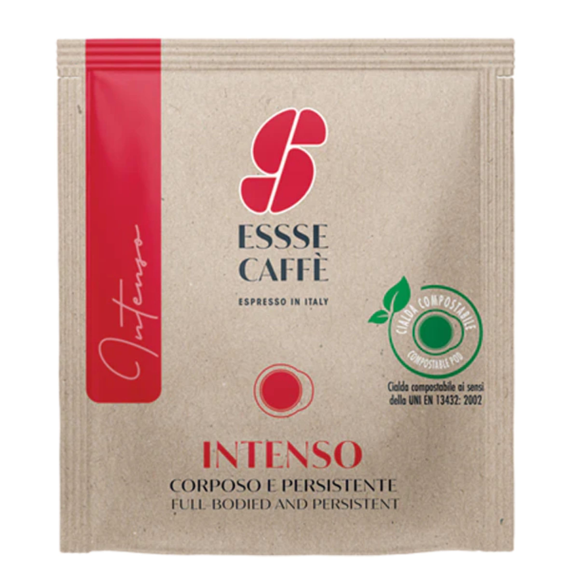 Essse Caffè Intenso 100 Cialde Compostabili 7 g Miscela Arabica e Robusta Espresso Corposo e Persistente 700 g Totali