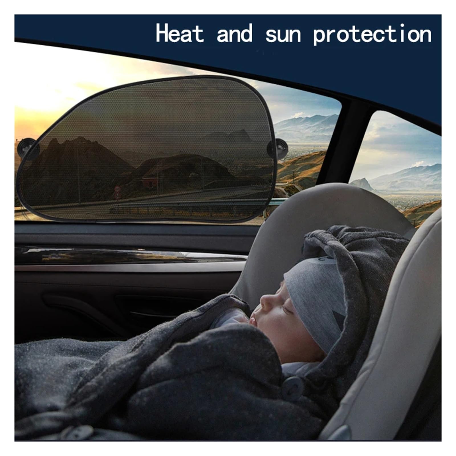 Auto Sonnenschutz 5-teiliges Set - Universal Für Seitenfenster Mit Staufach