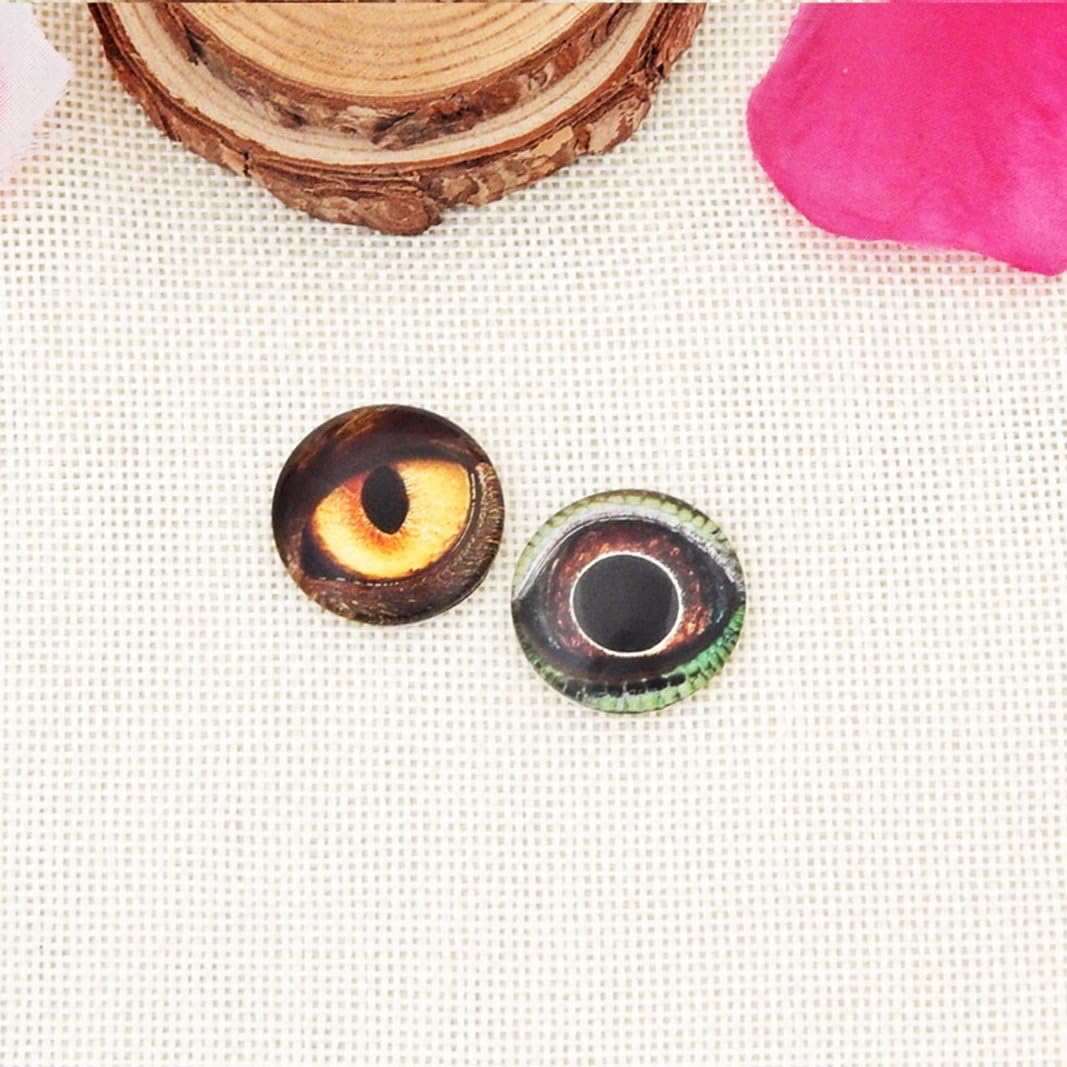 Eyes Glass Buttons Cabochon Cameo Jewelry, Frog, Cat Ghost Cat's Eye, 100 Count