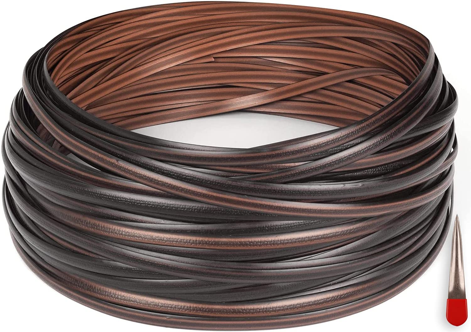 Odsk Coffee Gradient Rattan Furniture Fixing Kit (Contains Weaving Tool), Wicker Repair Material, Flat Plastic Woven Material For Installing Rattan Furniture And Garden Chair Basket -70M (220 Ft)