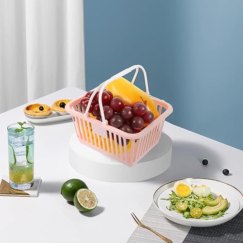 Miniatura 3 de 3 cestas de almacenamiento de plástico portátiles con asa de malla versátil para frutas y verduras para uso en el hogar, cocina y jardín