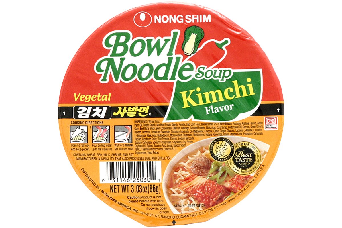 Nong Shim Bowl Noodle Soup (Kimchi Flavor) 3.03oz 86g