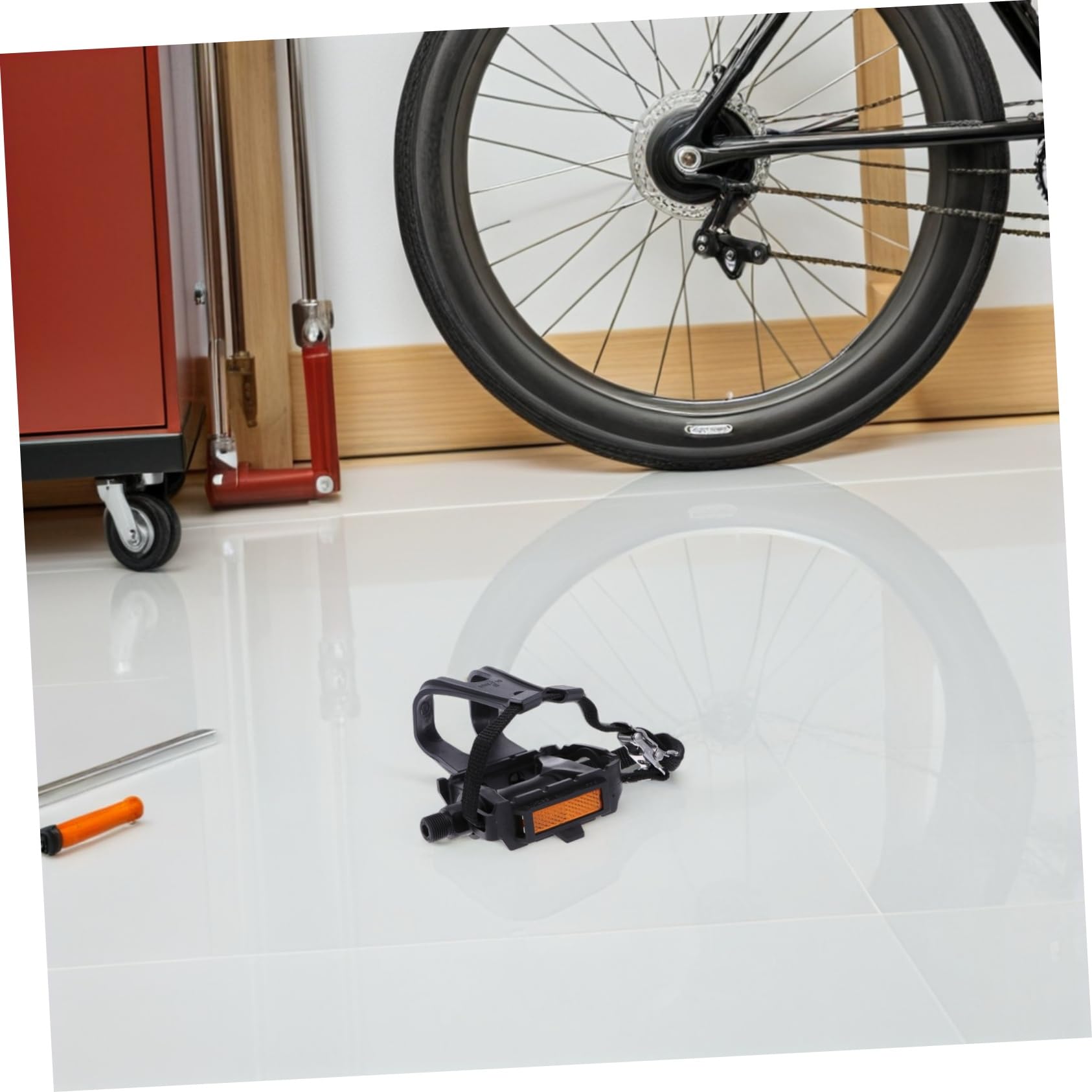 Correas de Pedales de Bicicleta Negras, 2 Pares de Nylon