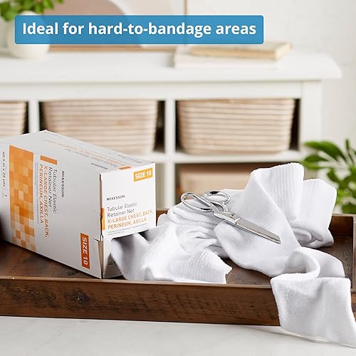 Vista 55 de McKesson Red de retención elástica tubular, no estéril, mano, brazo, pierna, pie, tamaño 2, 7 1/2 pulgadas x 25 yardas, 1 unidad, 1 paquete