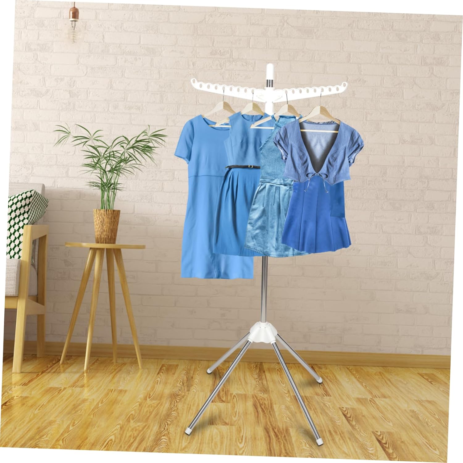 PRETYZOOM Heavy Duty Clothes Drying Rack Wheels Mobile Foldable Hanger Stand for Steaming Clothes Adjustable Compact Design for Home Use for Laundry and Home Clothing Storage