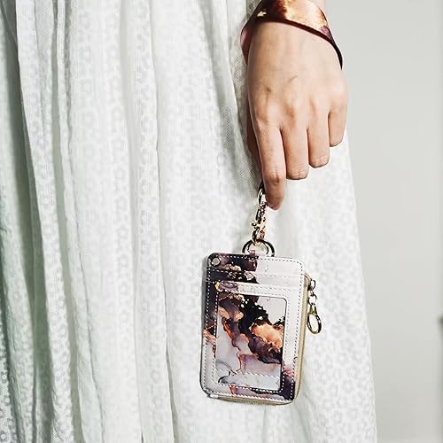 Miniatura 69 de Soporte para tarjetas de identificación negro con cordón, soporte vertical de piel sintética para tarjetas de identificación con 1 ventana de Negro