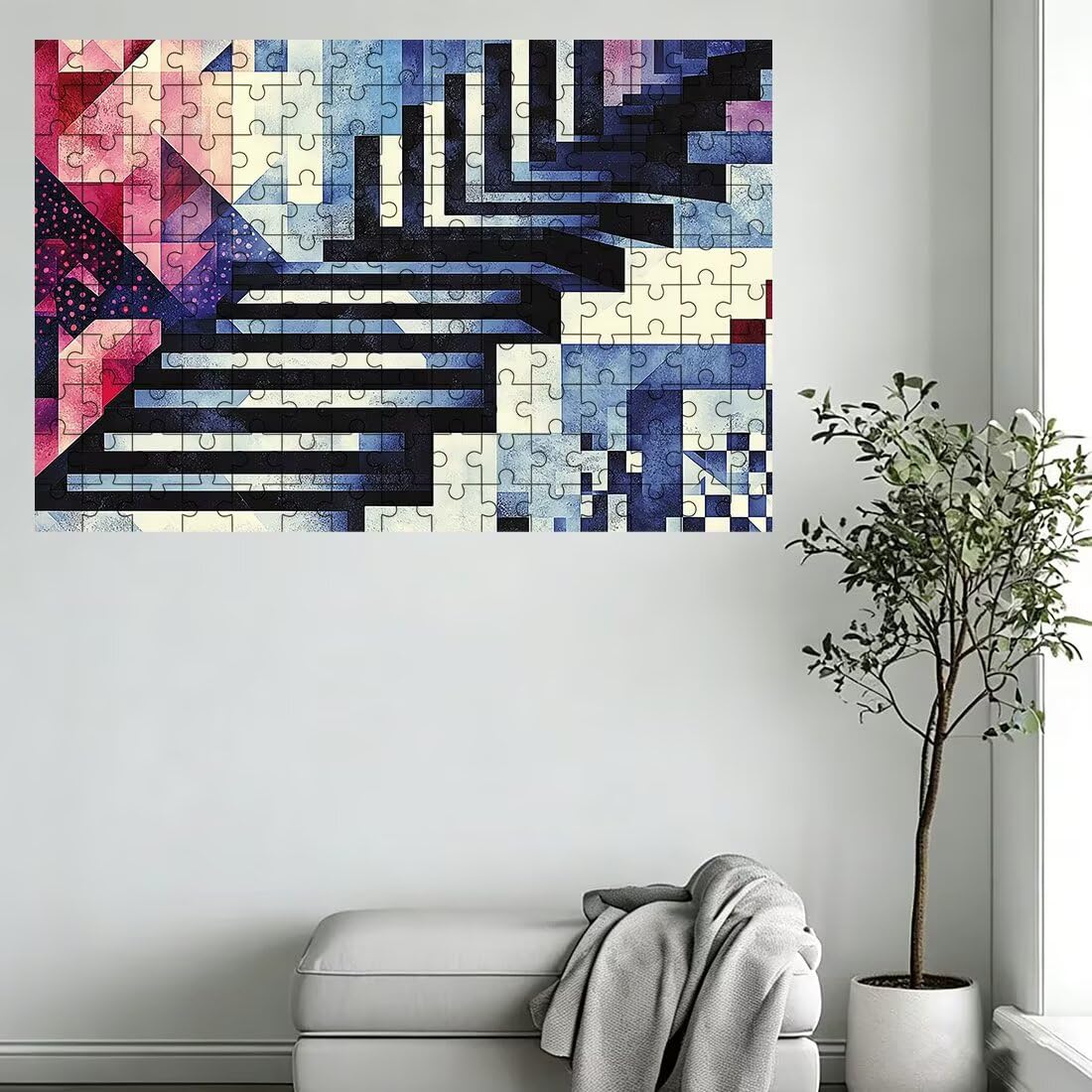 Puzzle dla dorosłych 1500, geometryczne układanki, 1500 sztuk, dla dorosłych, niemożliwe, wymagająca gra dla całości, drewniane puzzle na prezenty dla kobiet, motyw dekoracyjny: abstrakcyjny, 1972
