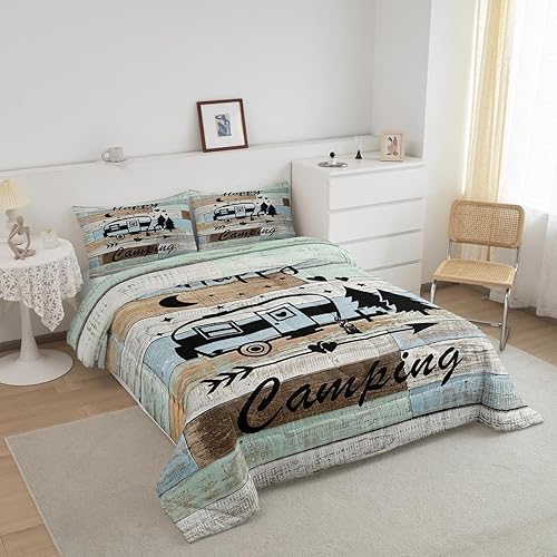 Miniatura 2 de Erosebridal Juego de edredón de autocaravana para niños y niñas, juego de ropa de cama con temática de cámper, juego de ropa de cama de estilo