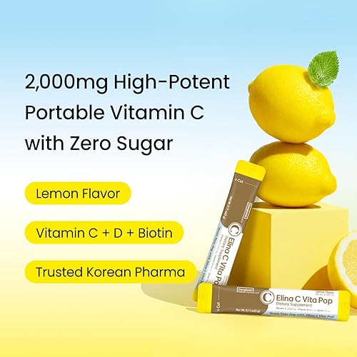 Miniatura 2 de DONGKOOK Vita Pop - Polvo coreano de vitamina C de 2,000 mg de alta absorción, cero azúcar, bebida de limón, vitamina D y biotina para la piel,