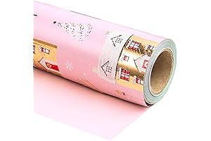 Pink and Silver Reversible Wrapping Paper for Christmas Cheer
