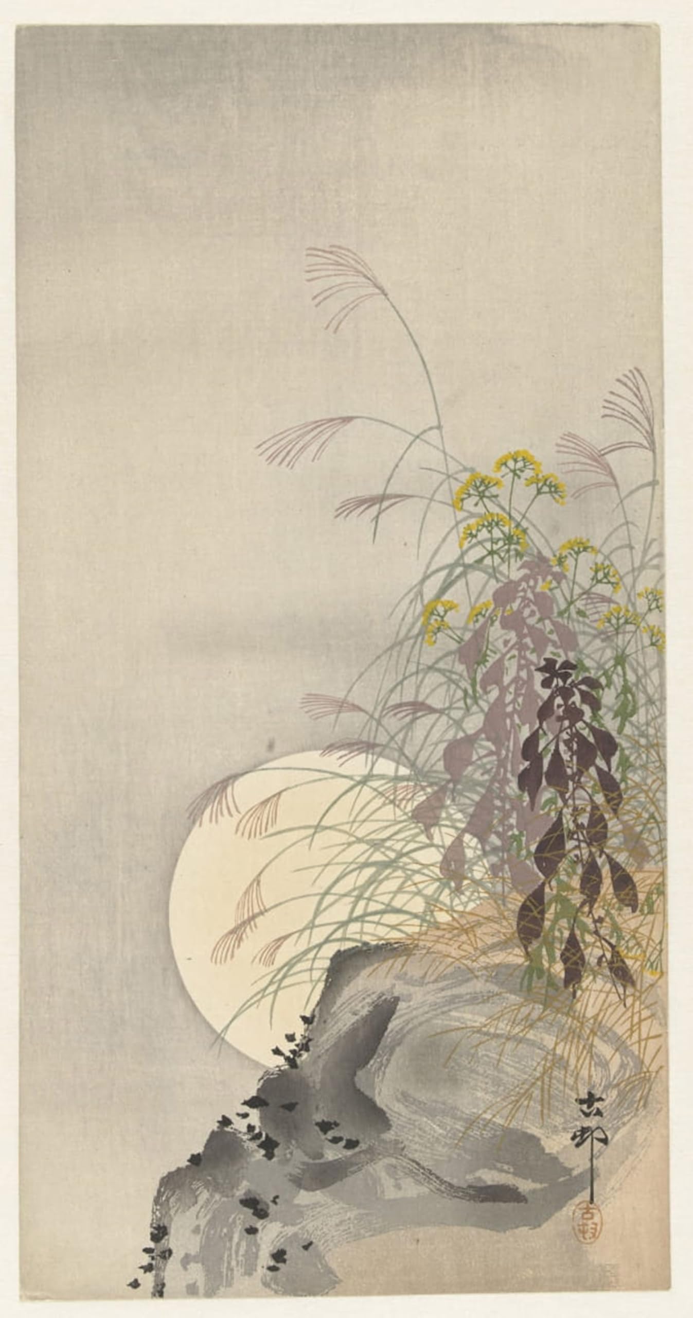 RZHRHJES Vintage Wall Art Picture on Canvas Wall Art Poster Songbird and Flowering Camellia by Ohara Koson Canvas Poster for Office Decor 60x90cm
