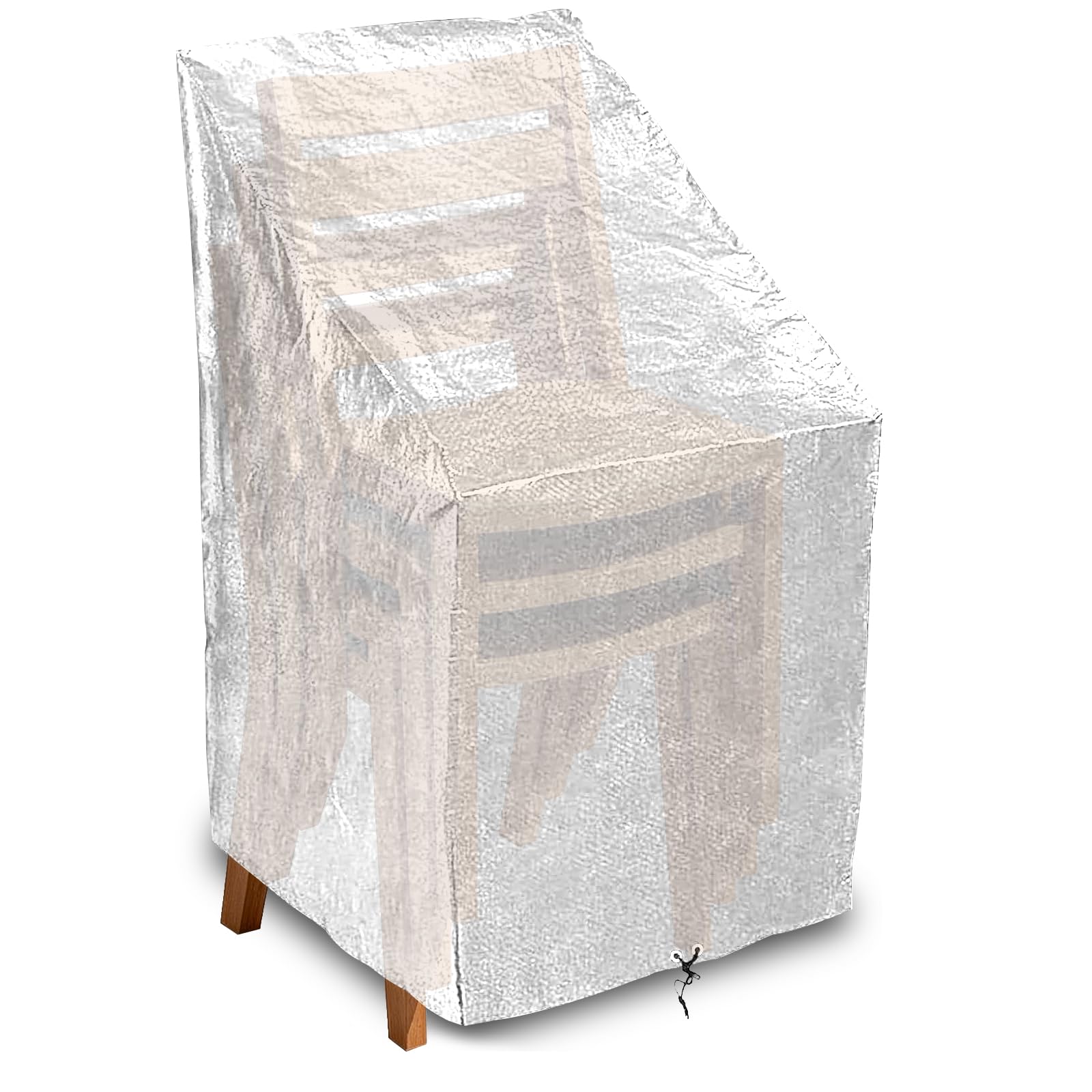 PATIO PLUS Garden Chair Protective Cover, Waterproof, Windproof, Stackable Garden Armchair Cover 65 x 65 x 80/120 cm, Transparent