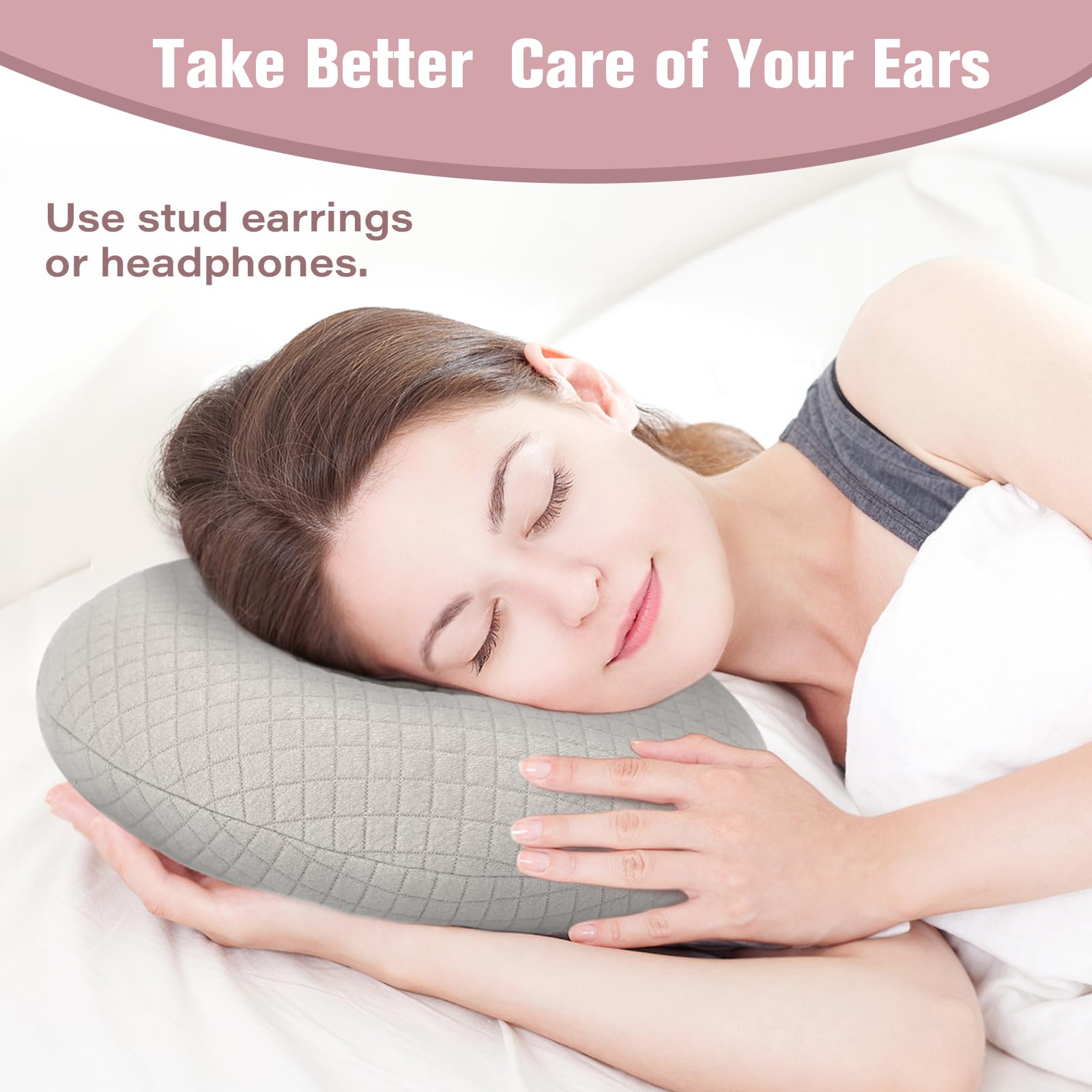 RoamReady Ear Piercing Pillow for Side Sleepers Ear Pillows with Holes for Pain Earring Inflammation Pressure Sores - Image 3