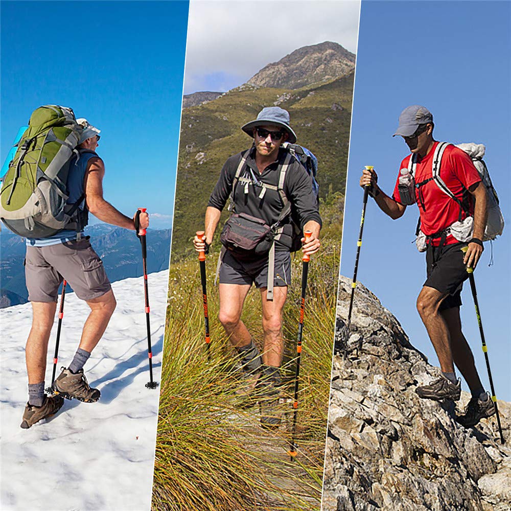 FitTrek Wanderstöcke - Trekkingstöcke - Walking Stöcke Teleskop - Nordic Walking Stock Verstellbar Leicht für Damen, Herren und Kinder mit Gummipuffer, Pads und Tasche
