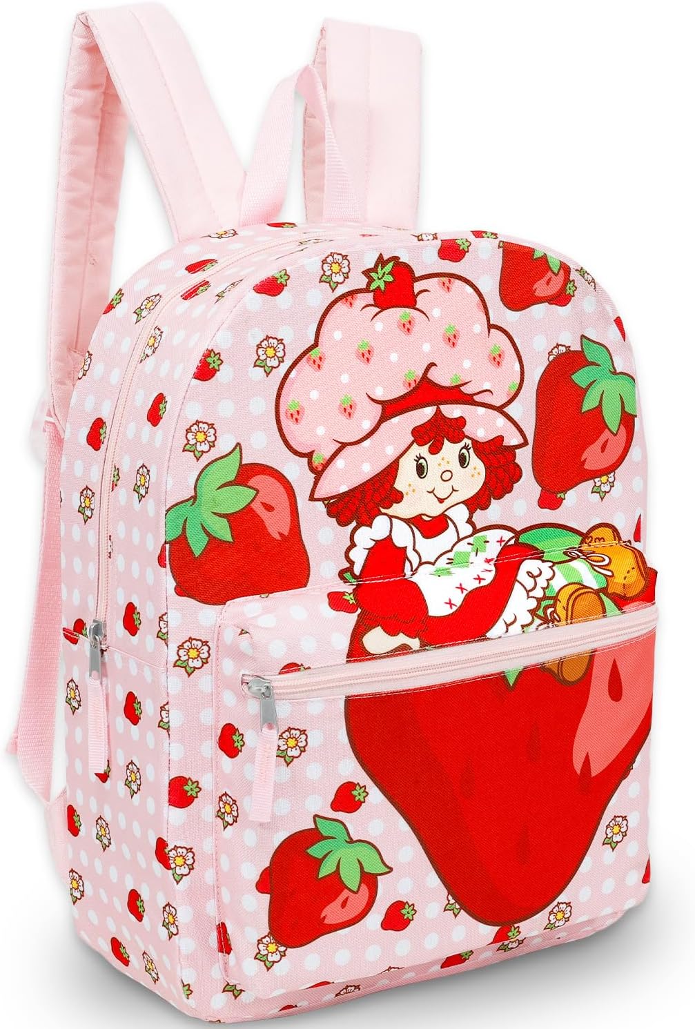 Strawberry Shortcake Backpack Kids - Bundle with 16” School Bag, Water Bottle, Stickers, More | Strawberry Shortcake Backpack for Girls