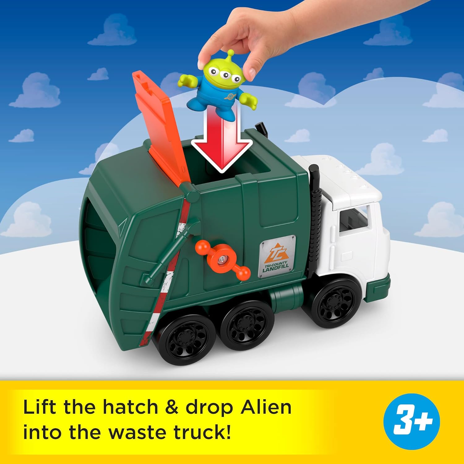 Fisher-Price Imaginext Disney and Pixar Toy Story Garbage Truck with 3-inch Buzz Lightyear, Woody & Lotso Action Figures, Alien Friend & Toy Vehicle (Amazon Exclusive)