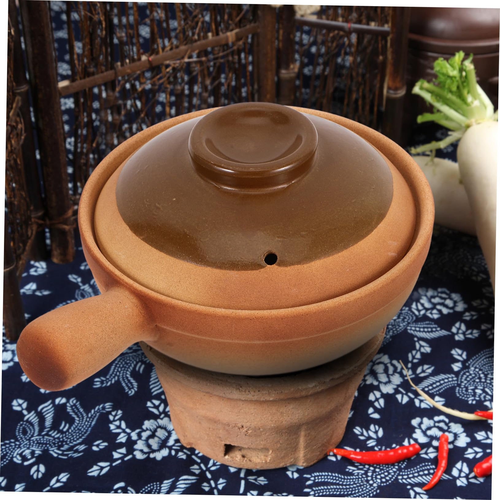 Pentola in Terracotta da 850ml in Ceramica per Zuppa e Riso | Uso per Takeout di Riso e Pasti Domestici, Adatta a Piccole Famiglie, Resistente al Calore e Versatile