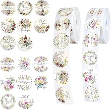 MEISO 1000 Pieces 2.5 cm Thank You Labels, Thank You Labels, Round Adhesive Thank You Labels, for Packaging Decoration, DIY, Gift, Envelope, Baking, Wedding