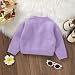 LAWKUL Baby Kleinkind Mädchen Strickjacke Warmer Pullover Florale Langarmsprunger Schichten Strickkleidung 12-18 Monate lila