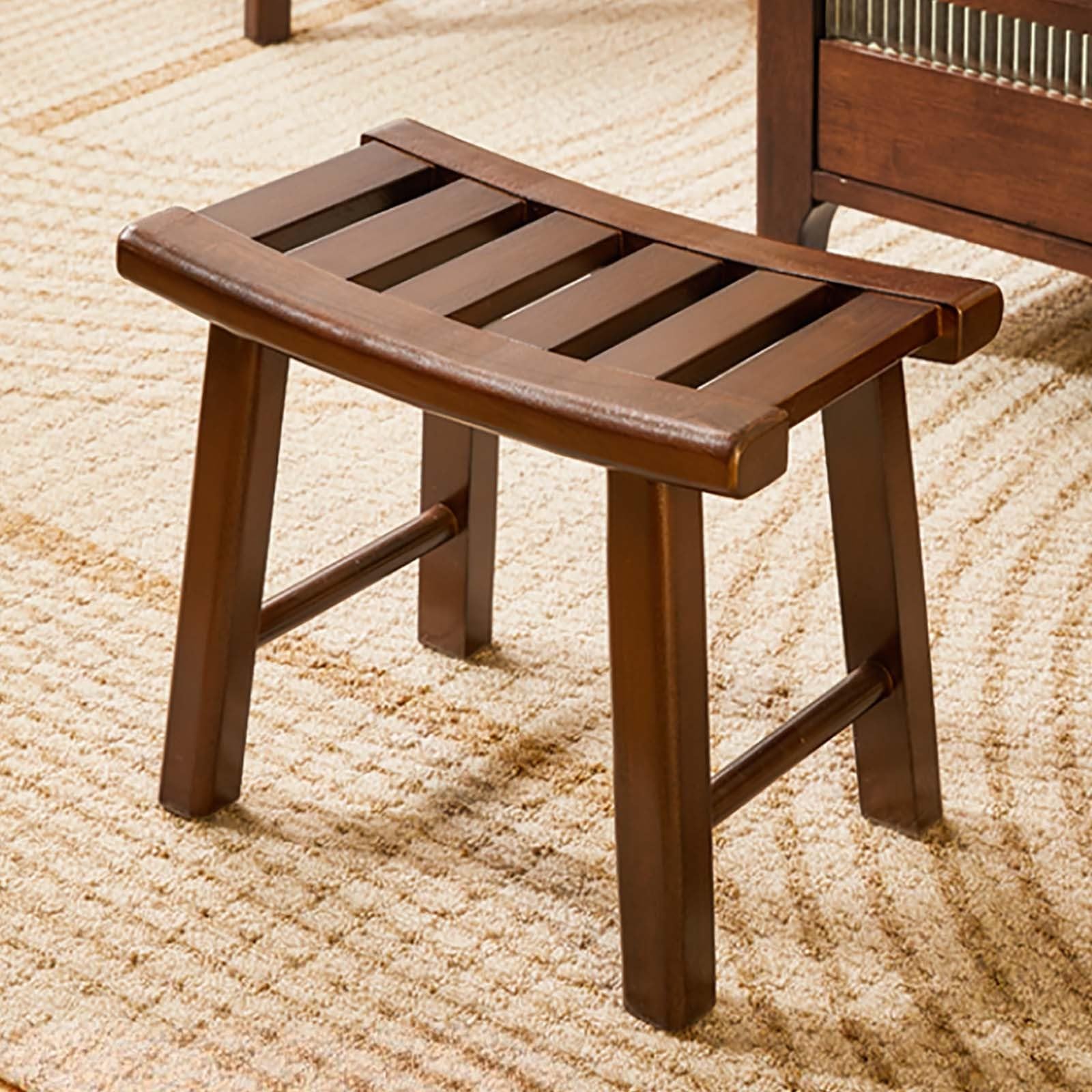 Banc de douche en bois polyvalent au design épuré pour intérieur et extérieur