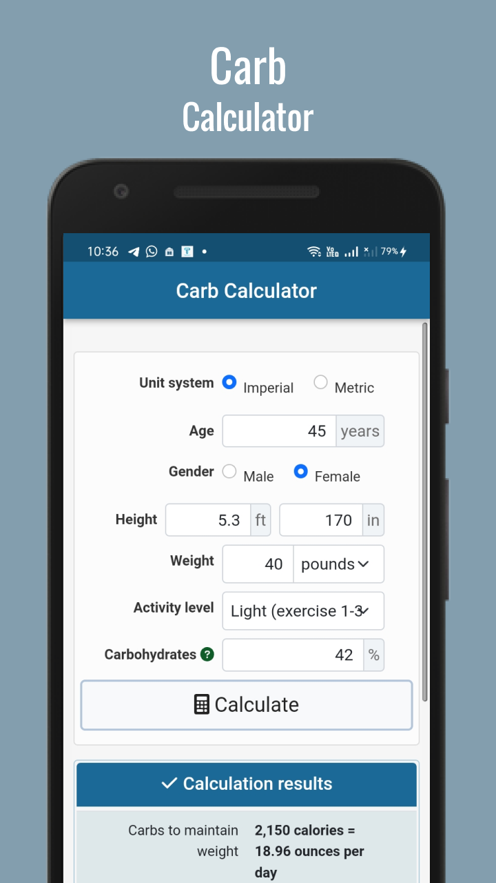 Carb Calculator App on Amazon Appstore