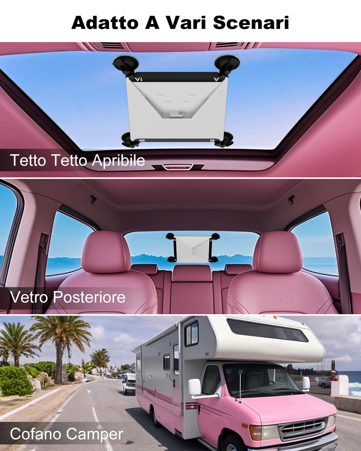 Mwin Starlink Mini Supporto a ventosa - Staffa per portapacchi per accessori Starlink Mini per finestre e tetti apribili compatibile con auto, caravan, barche e camion