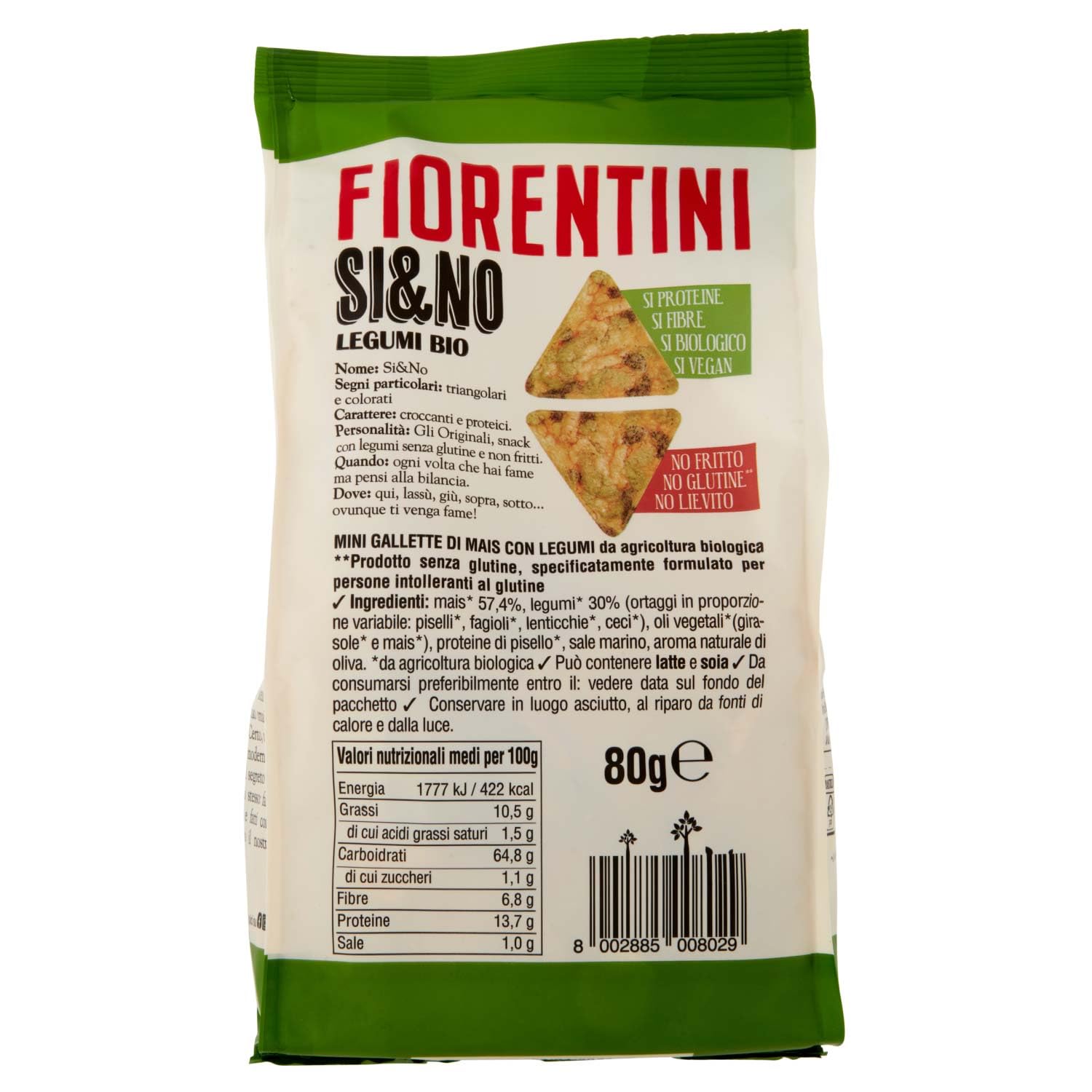 Fiorentini Triangoli di Mais con Legumi da Agricoltura Biologica, 12 x 80g