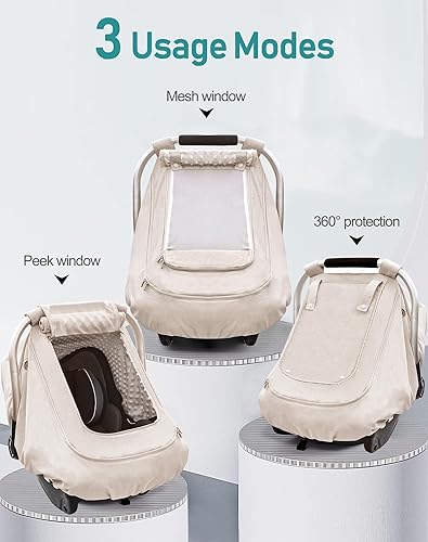 Miniatura 6 de YVMVDV - Funda impermeable para asiento de automóvil para bebé, funda patentada para asiento de automóvil para clima frío, para niños y niñas,