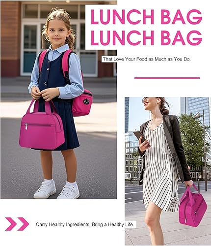 Miniatura 6 de Bolsa de almuerzo, bolsa de almuerzo aislada para mujeres y hombres, lonchera impermeable, bolsa de almuerzo de gran capacidad, reutilizable,