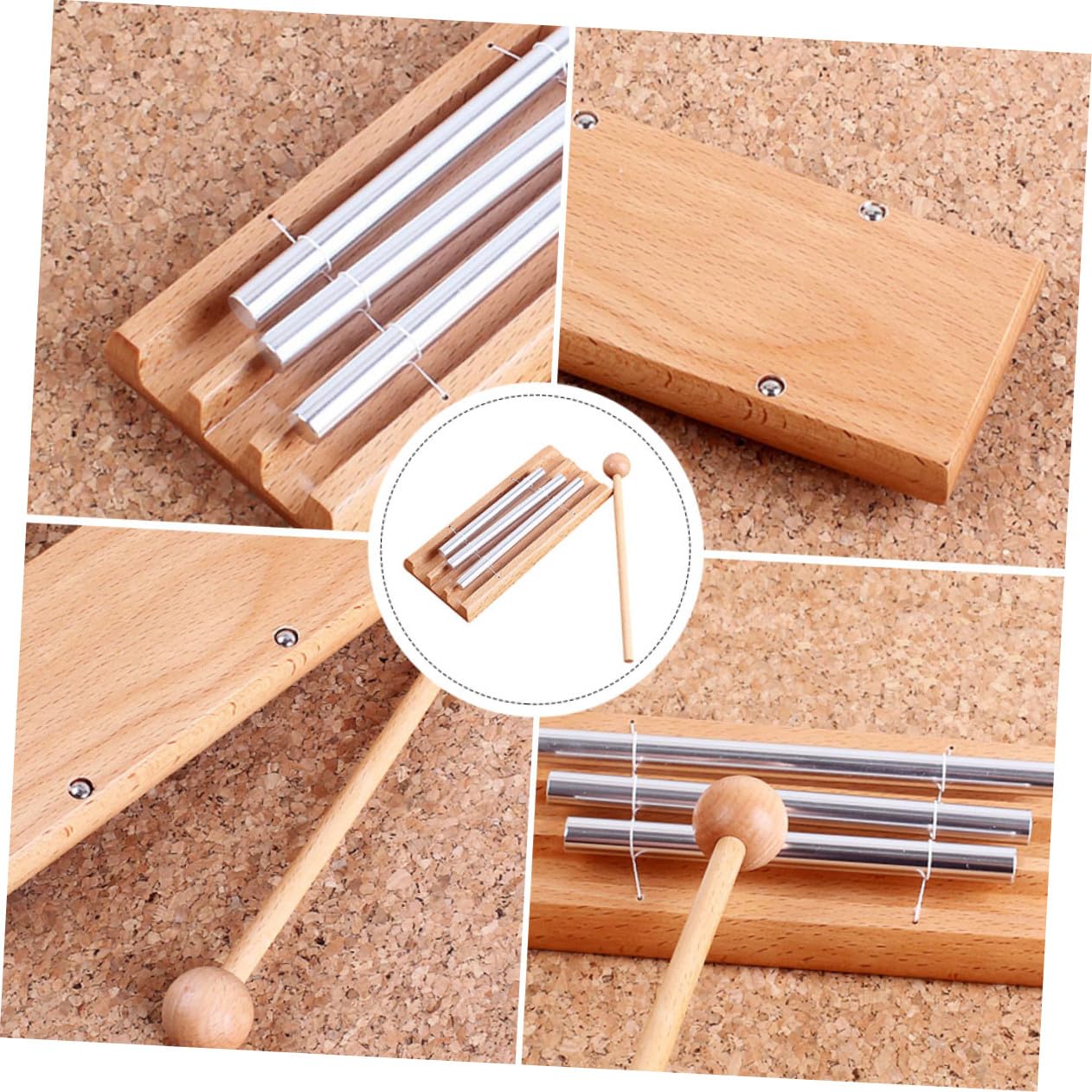 Campanas de Mesa de Tonos para Instrumento de Percusión Educativo con Sonido y Base Pulida para Aula y Meditación