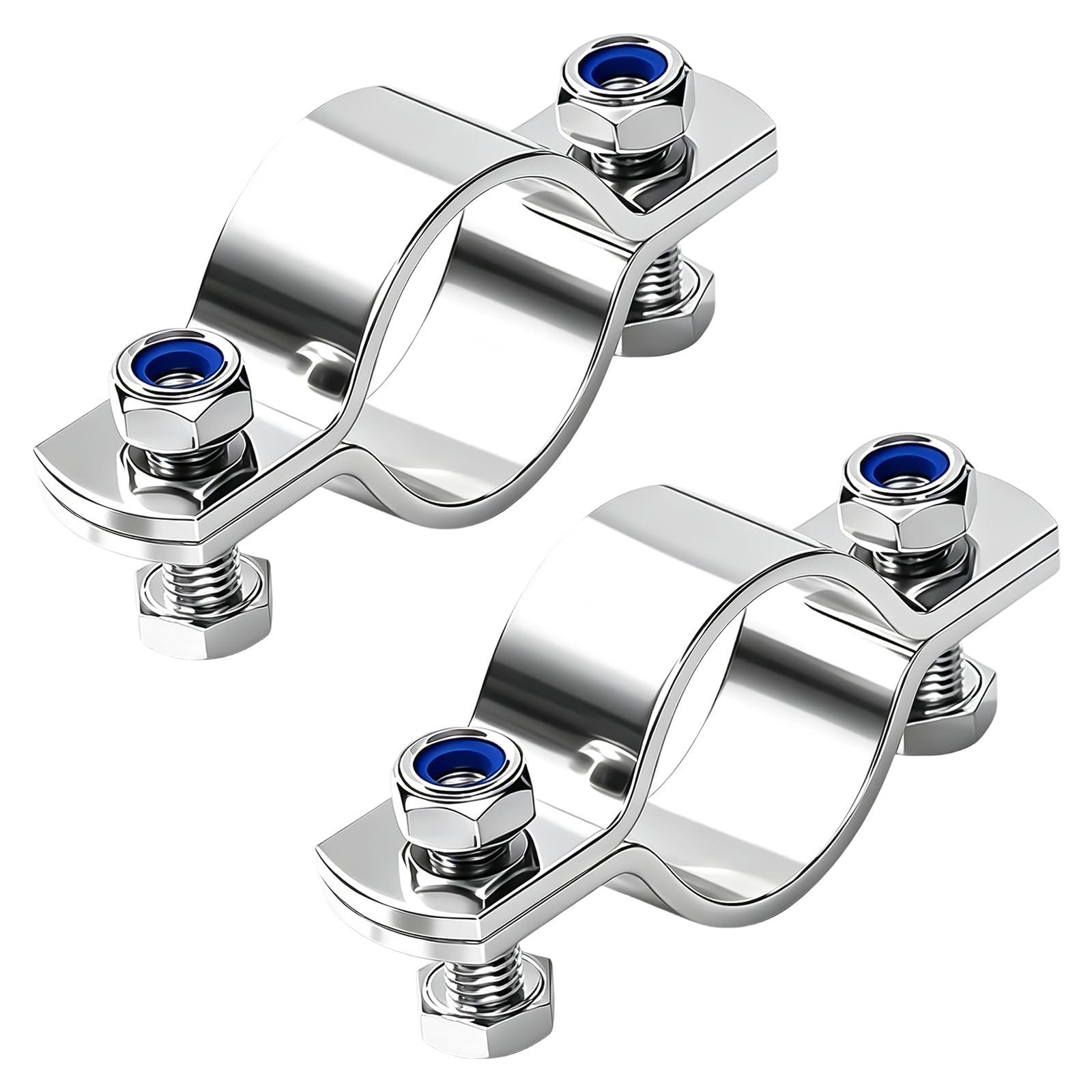 2x Abrazadera Tubo Doble Perno, Metal 133mm(5.24in)