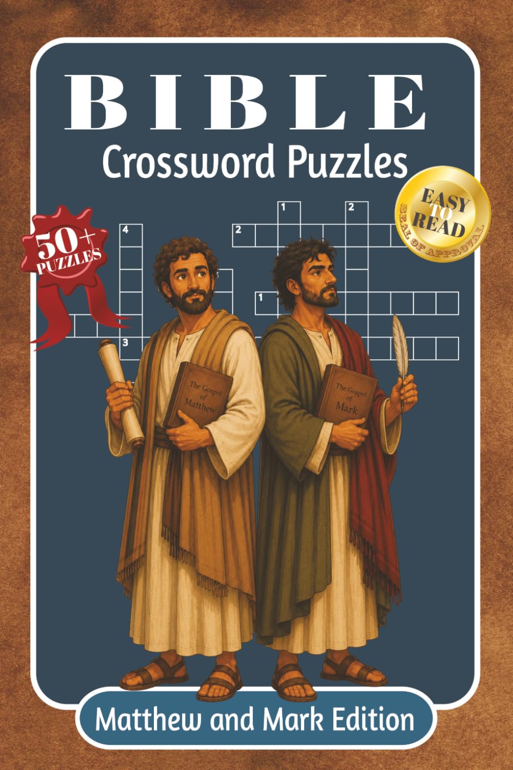 BIBLE CROSSWORD PUZZLES: Crossword Challenges from the Gospels of Matthew and Mark | 50+ Puzzles, 128 Pages | 6x9inches, Large Print Edition | Scripture References Included