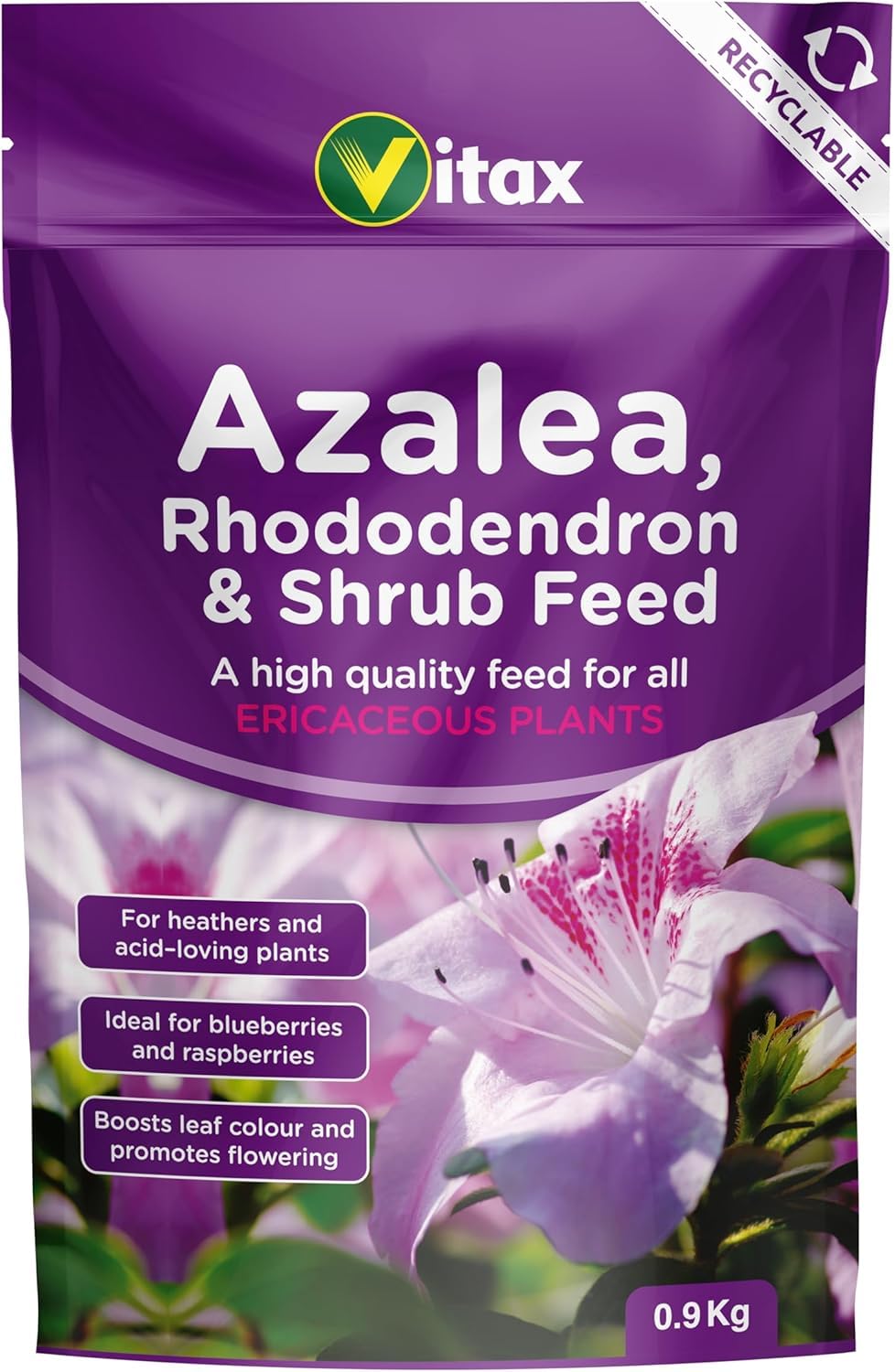 Azalea, Rhododendron & Shrub Feed for Healthier & Acid Loving Plants Boosts All Ericaceous Plants Garden Care Fertiliser 0.9kg Pouch