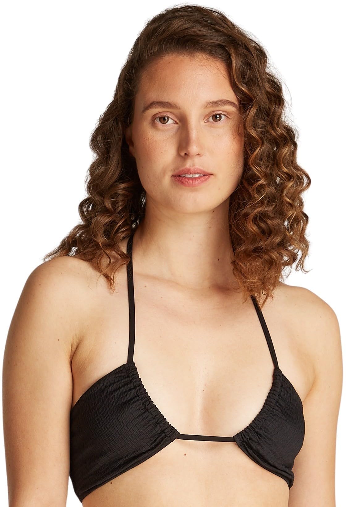 Calvin Klein Women’s Bralette Bikini Top with Crinkle Texture, Black (Pvh Black), M