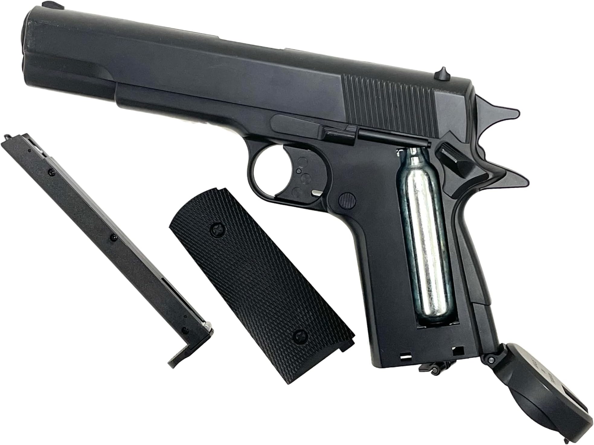 Air Gun Pistol 1911 Style CO2 Powered Non-Blowback 4.5mm Steel BBS,Black,Airgun Pistol