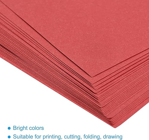 Miniatura 4 de MECCANIXITY 100 hojas de papel de copia de color de 8 12 pulgadas, papel de impresora de 22 libras2.82 ozm, rojo brillante para impresión de