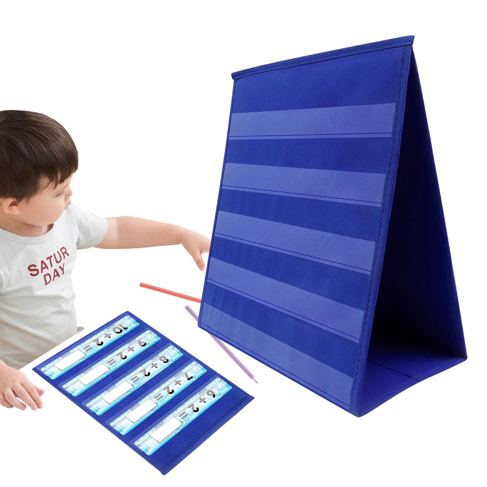 Table Top Pocket Chart, Desktop Display Pocket Chart For Teachers, Self Standing Classroom Organizer For Word Cards, Phonics, Timetable, Teaching Aids