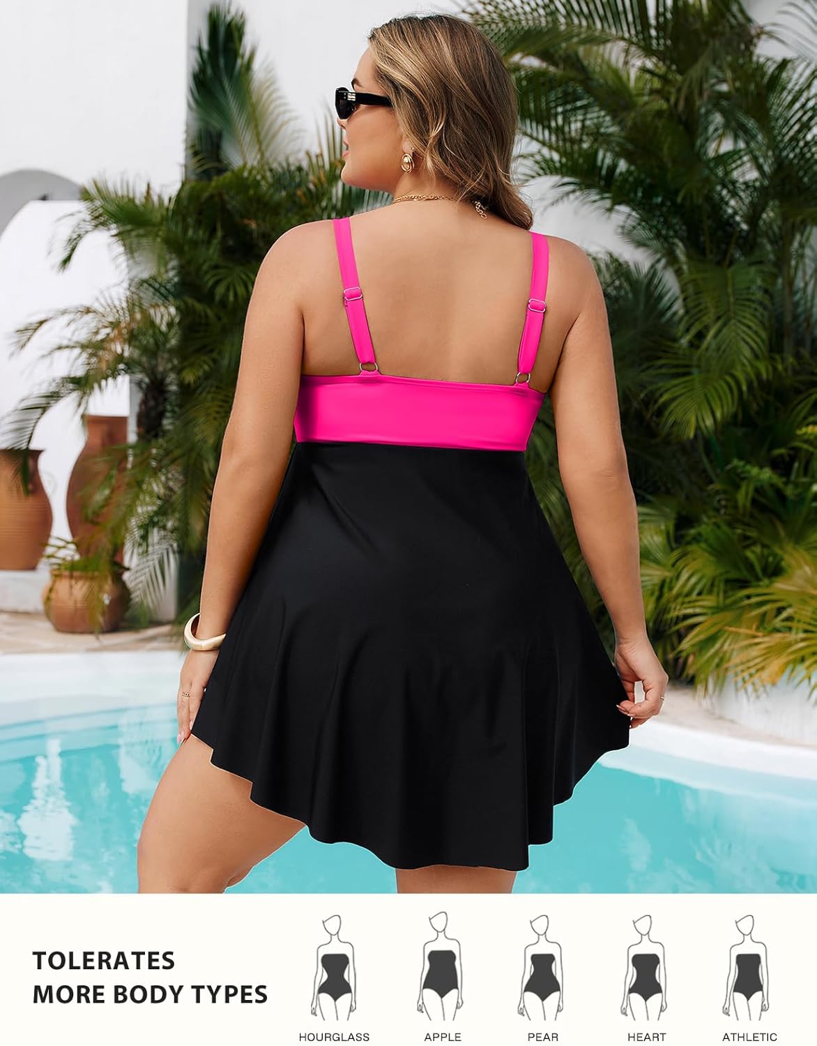 Hanna Nikole Women Plus Size One Piece Swim Dress Tummy Control Swimsuits Twist Front Bathing Suit Body Shaping Swimwear - Image 4