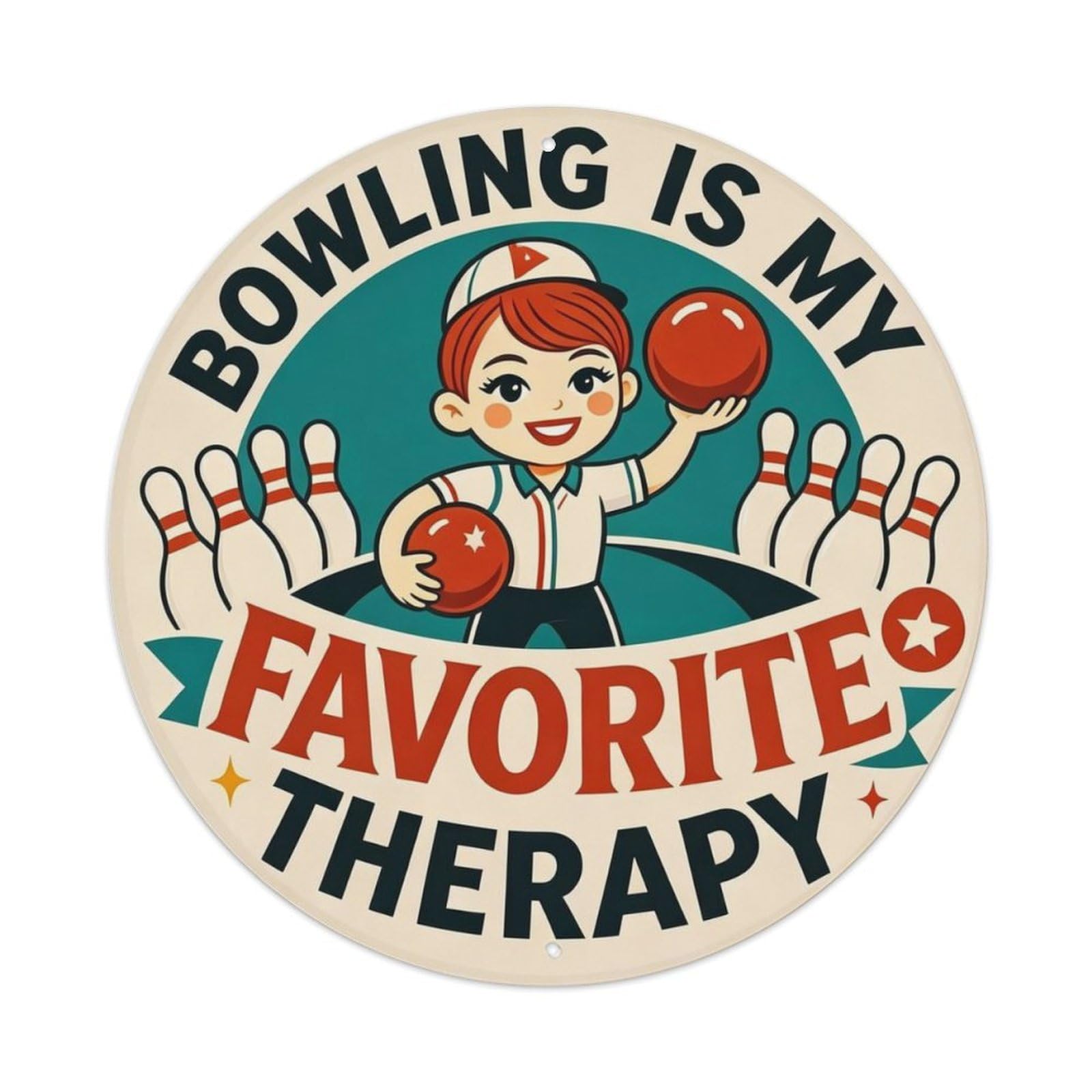 Retro Bowling Lover Metal Tin Sign Plaque