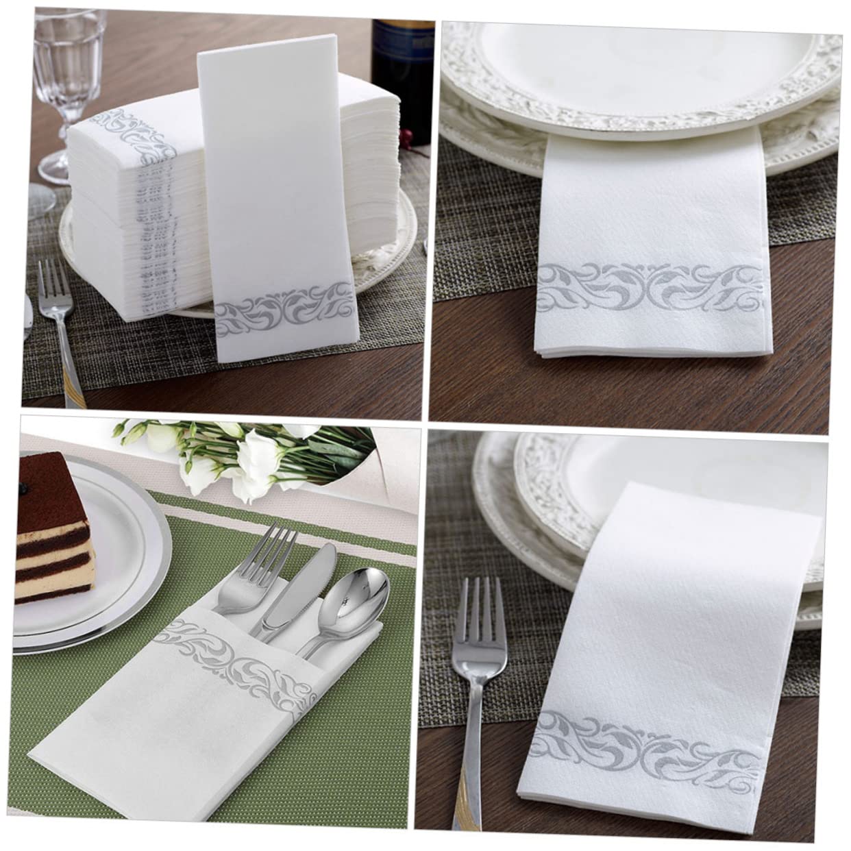Healeved 50piezas Servilletas Desechables Decorativas Para Fiestas y Bodas Servilletas Alta Absorción Para Uso Casa y Restaurantes Diseño Elegante Para Decoración De Mesas