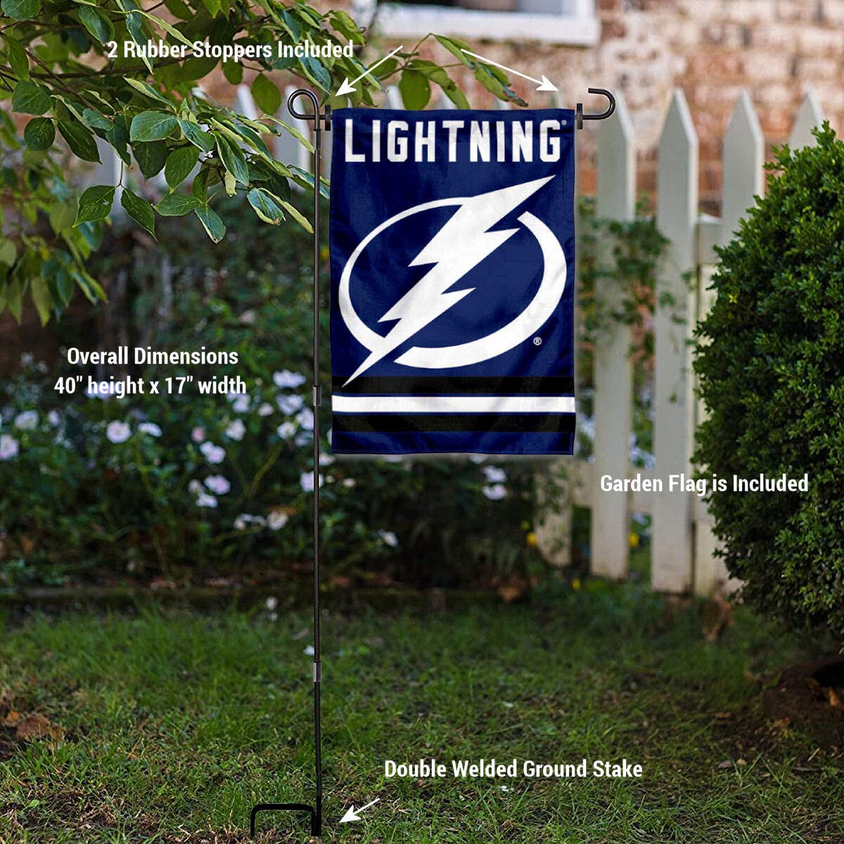 WinCraft Set Bandiera Giardino Tampa Bay Lightning Con Palo E Supporto