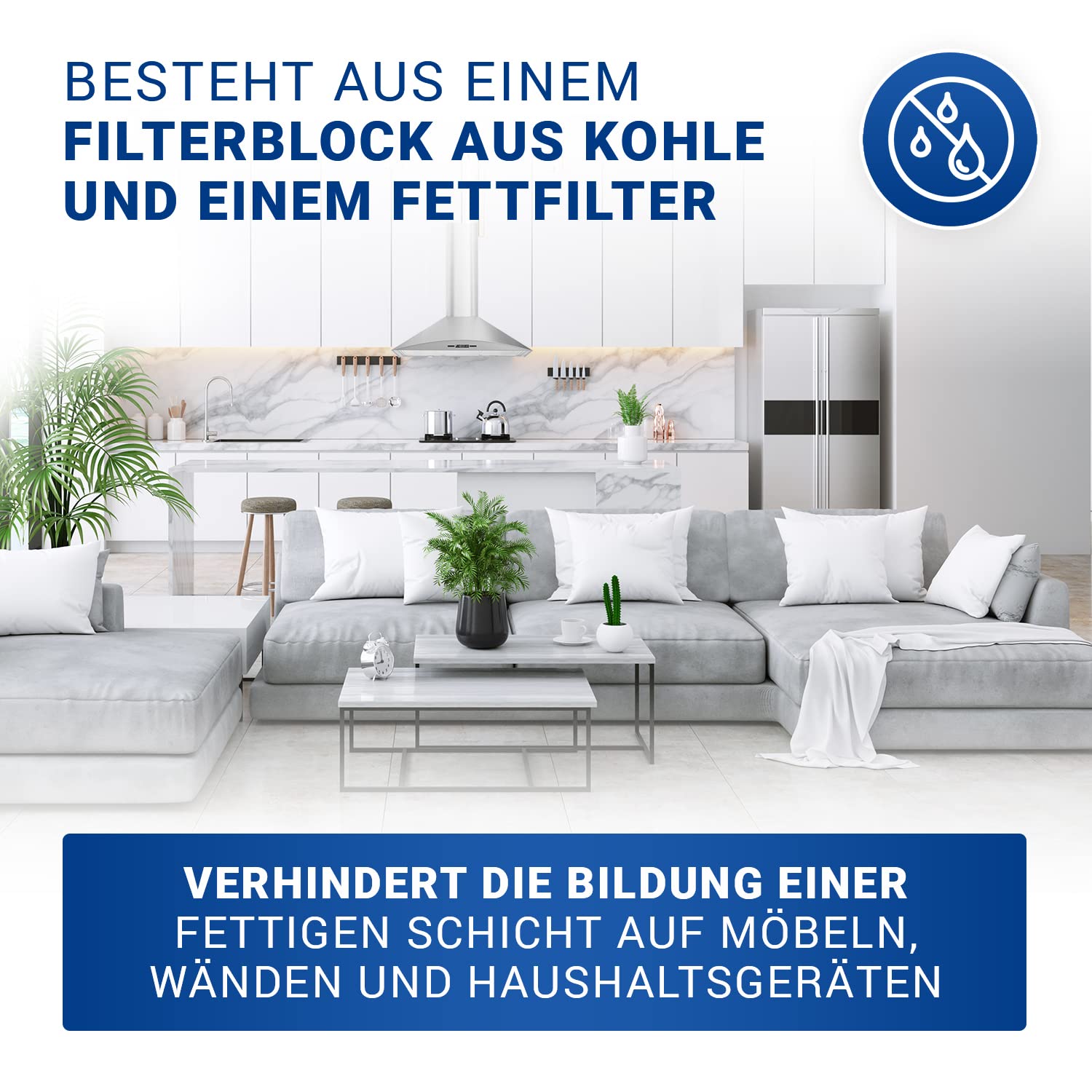 VIOKS 2x Kohlefilter Dunstabzugshaube 487x230 mm Ersatz für Bosch 00460367 | Filter Aktivkohlefilter, für Dunstabzug Abzugshaube