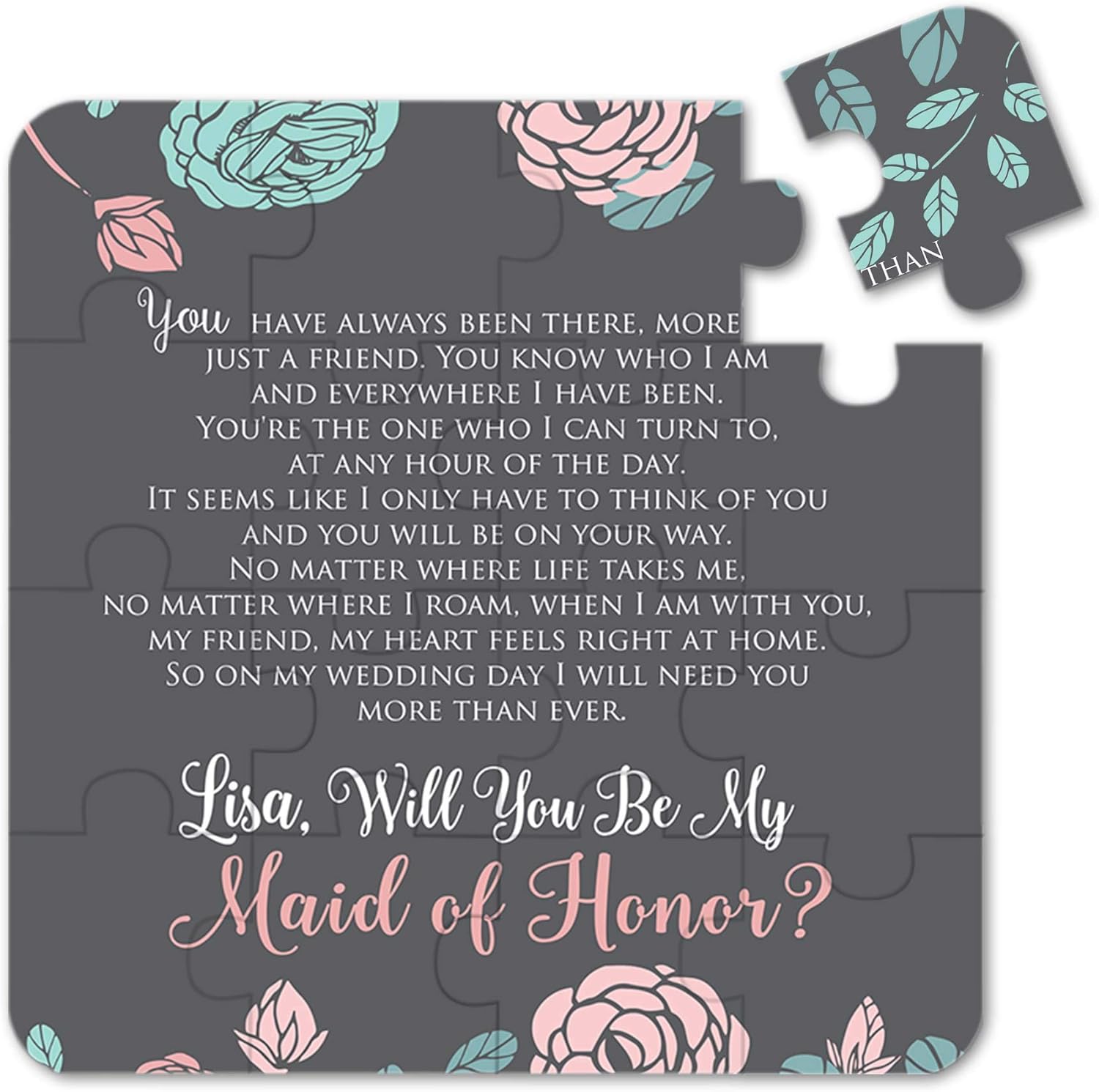 Personalized Bridesmaid Proposal Puzzle. Custom Will You Be My Bridesmaid Gift. Ask Bridesmaid with a funny proposal (Chalkboard)